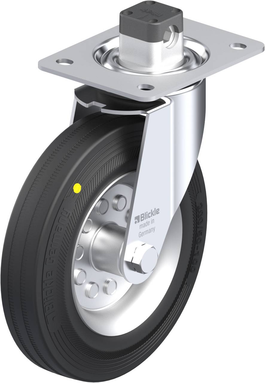 Blickle 849814 LE-VE 200R-CS11-EL Forgóvillás görgő, rögzítővel KerékØ: 200 mm Teherbírás (max.): 205 kg 1 db
