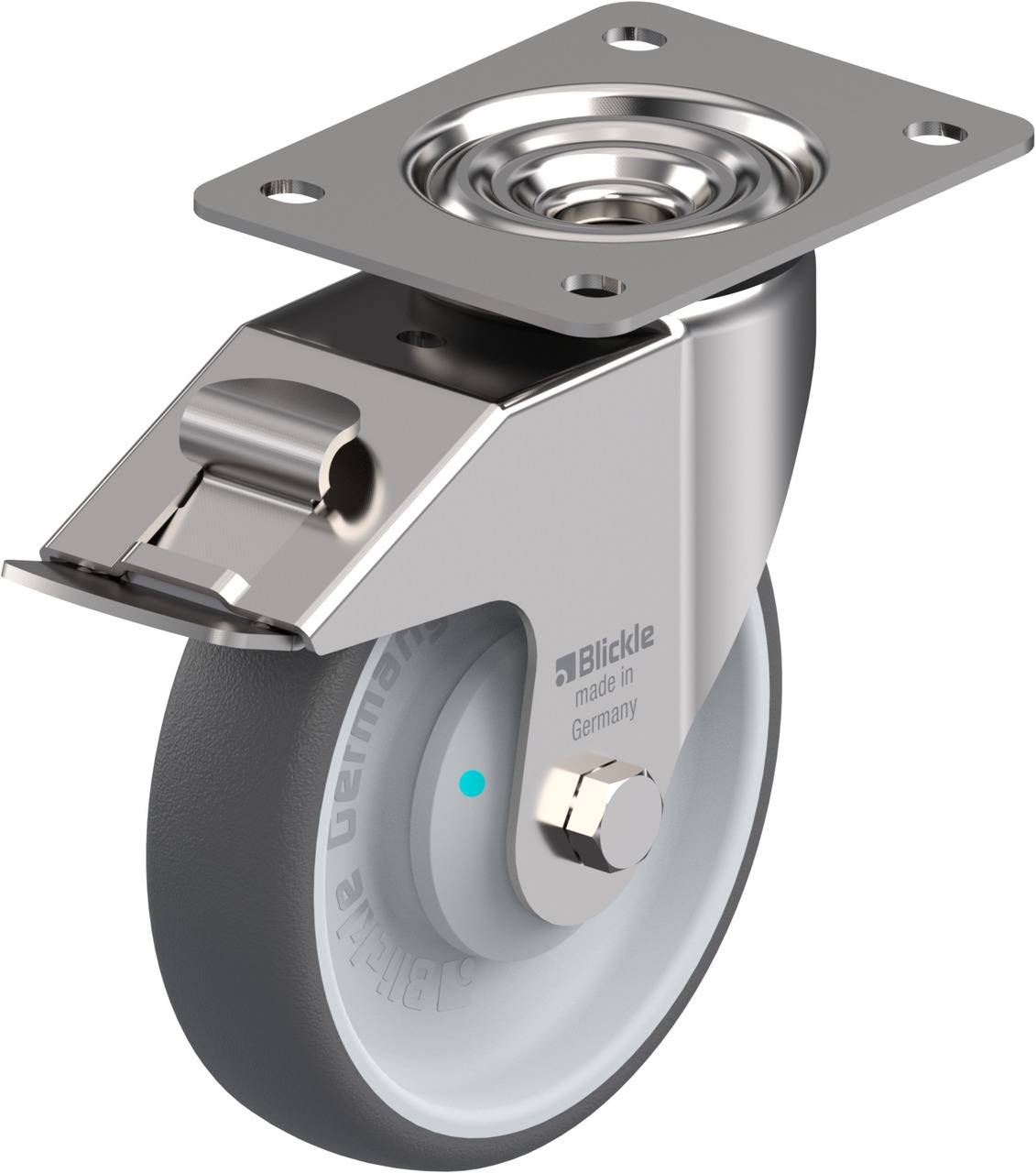 Blickle 761528 LEX-PATH 160KAD-FI Forgóvillás görgő, rögzítővel KerékØ: 160 mm Teherbírás (max.): 300 kg 1 db