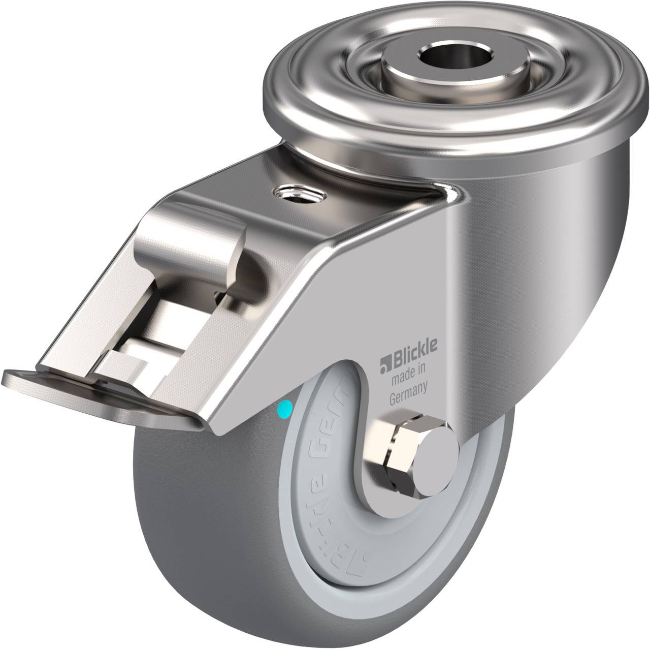 Blickle 760871 LEXR-TPA 80KFD-FI Forgóvillás görgő, rögzítővel KerékØ: 80 mm Teherbírás (max.): 100 kg 1 db
