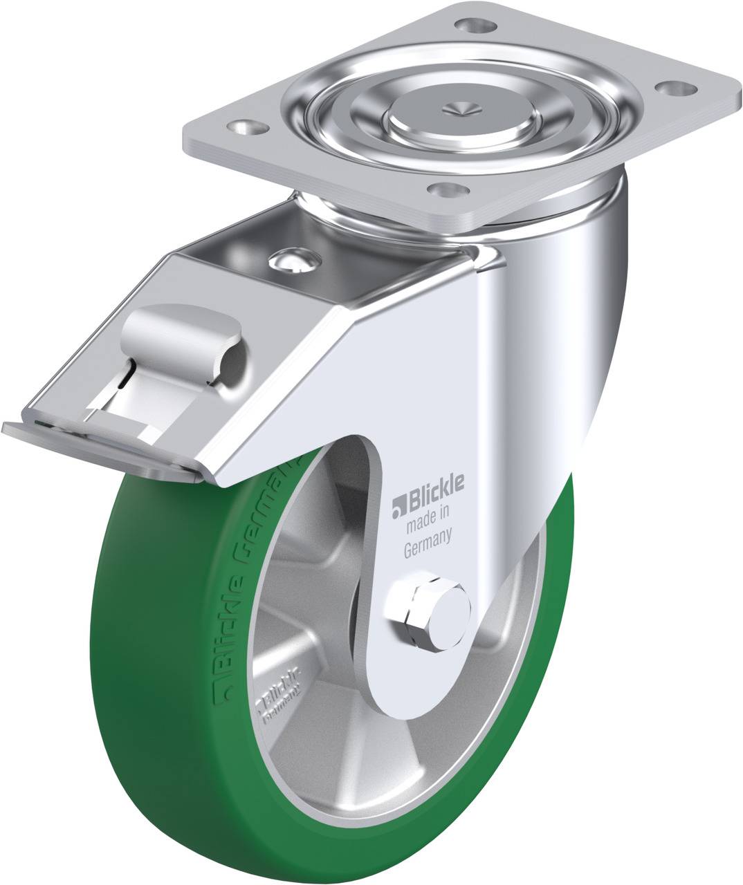 Blickle 754581 LH-ALST 180K-FI Forgóvillás görgő, rögzítővel KerékØ: 180 mm Teherbírás (max.): 670 kg 1 db