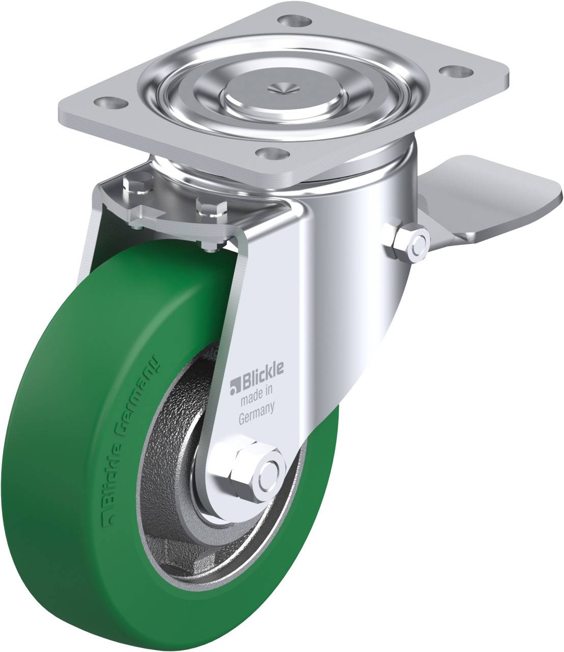 Blickle 852387 LH-GST 150K-ST Forgóvillás görgő, rögzítővel KerékØ: 150 mm Teherbírás (max.): 570 kg 1 db