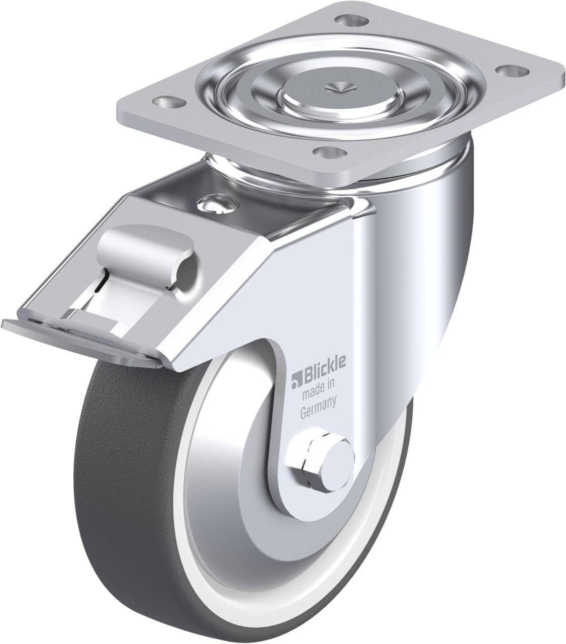 Blickle 750108 LH-POTH 150G-FI-FA Forgóvillás görgő, rögzítővel KerékØ: 150 mm Teherbírás (max.): 500 kg 1 db