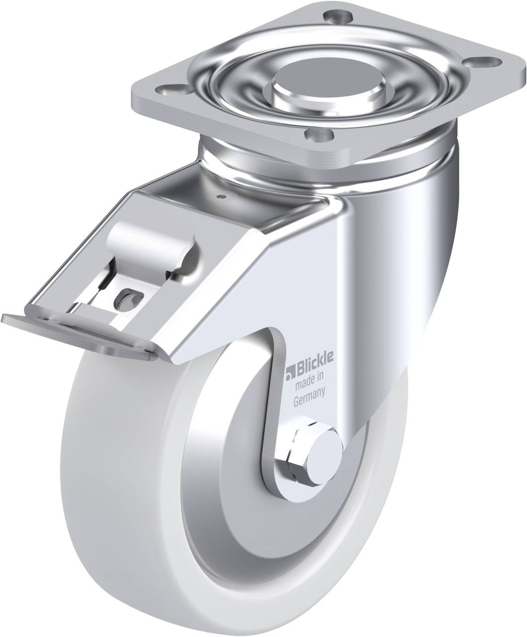 Blickle 750158 LH-SPO 125G-1-FI-FA Forgóvillás görgő, rögzítővel KerékØ: 125 mm Teherbírás (max.): 700 kg 1 db