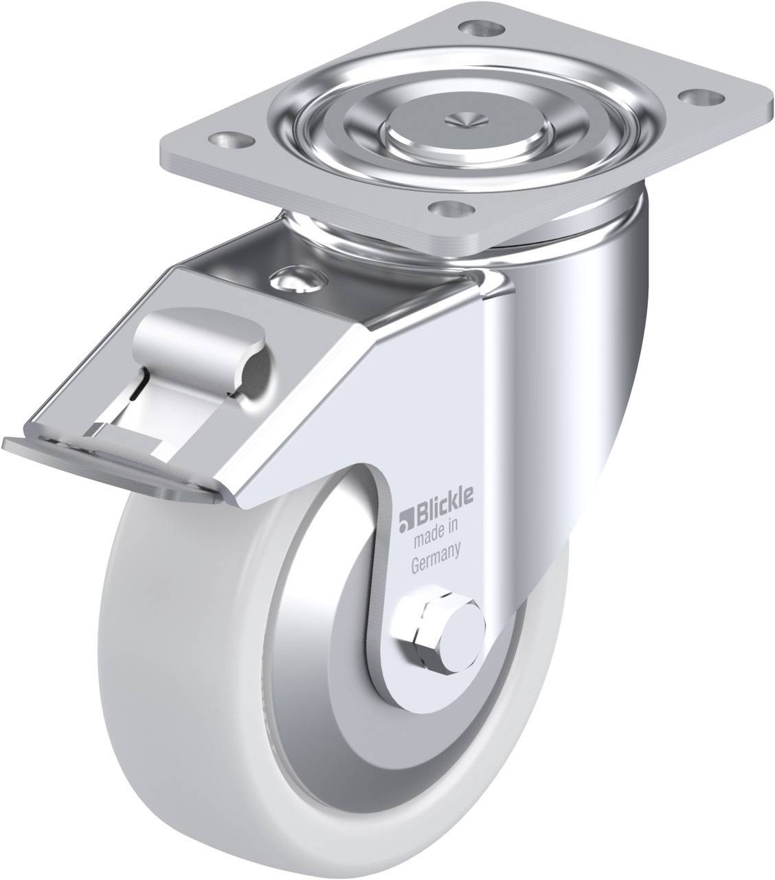 Blickle 750183 LH-SPO 150G-FI-FA Forgóvillás görgő, rögzítővel KerékØ: 150 mm Teherbírás (max.): 800 kg 1 db