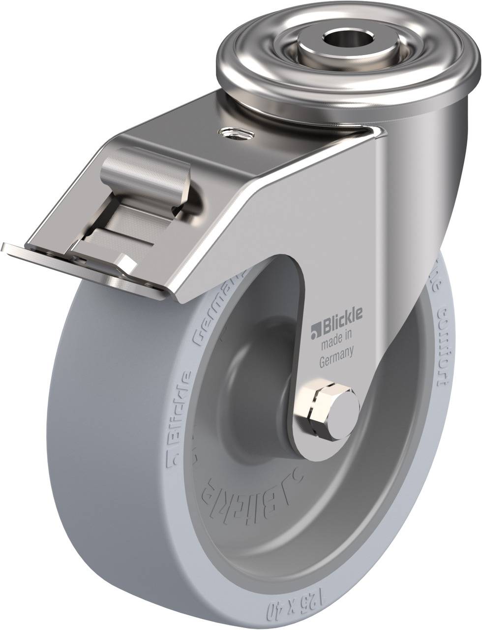 Blickle 763599 LIXR-POSI 125G-FI-SG-OF Forgóvillás görgő, rögzítővel KerékØ: 125 mm Teherbírás (max.): 120 kg 1 db