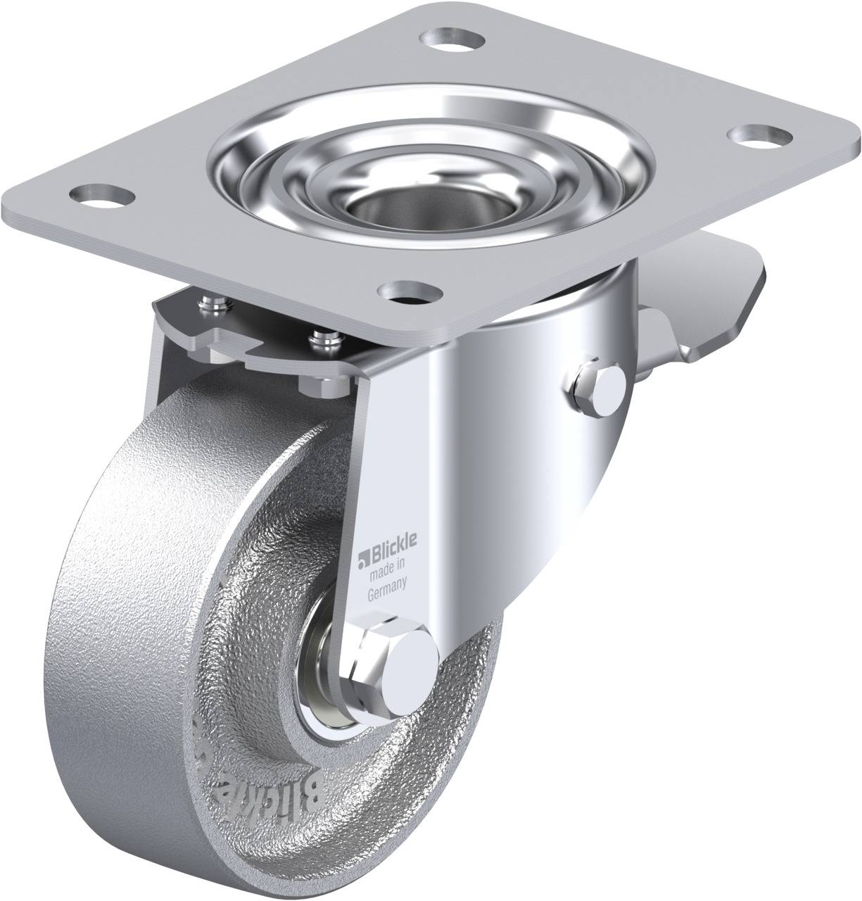 Blickle 853067 LK-G 100K-3-ST Forgóvillás görgő, rögzítővel KerékØ: 100 mm Teherbírás (max.): 350 kg 1 db