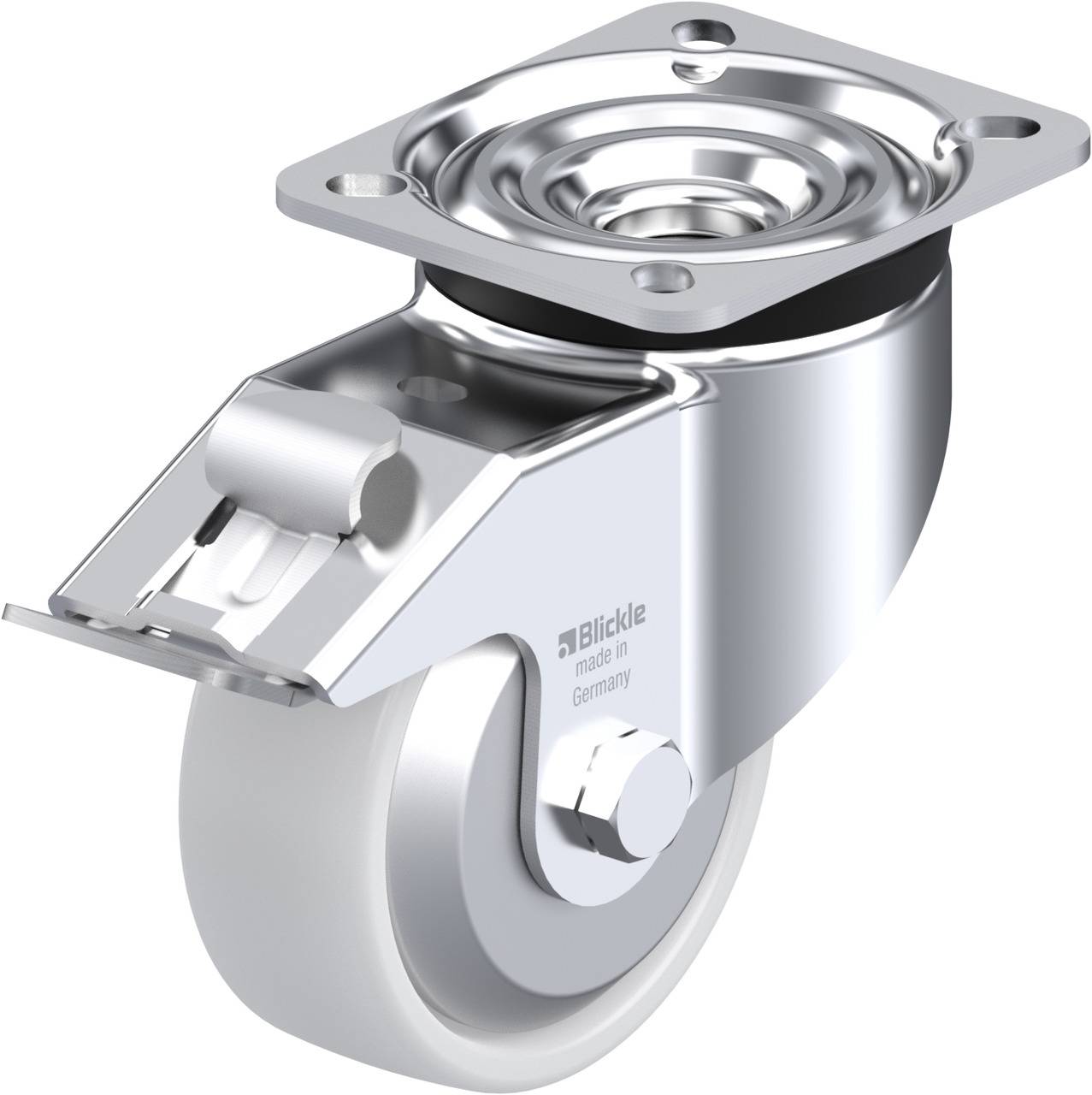 Blickle 852675 LK-PO 100XR-1-FI-FA Forgóvillás görgő, rögzítővel KerékØ: 100 mm Teherbírás (max.): 280 kg 1 db