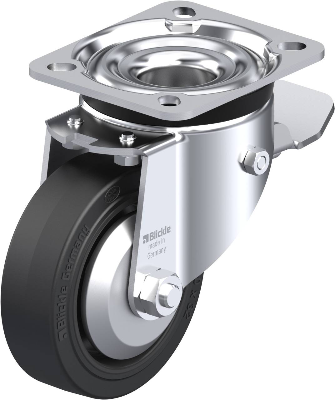 Blickle 750326 LK-POEV 100R-1-ST-FA Forgóvillás görgő, rögzítővel KerékØ: 100 mm Teherbírás (max.): 200 kg 1 db