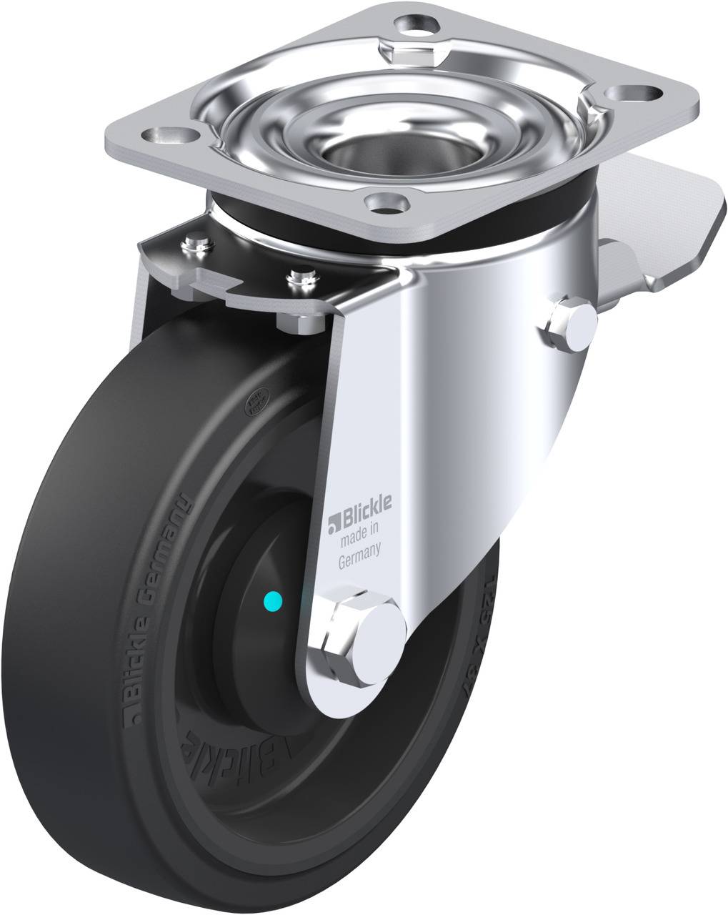 Blickle 851091 LK-POEV 125KAD-1-ST Forgóvillás görgő, rögzítővel KerékØ: 125 mm Teherbírás (max.): 250 kg 1 db