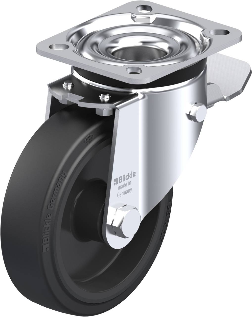 Blickle 851065 LK-POEV 125XR-1-ST Forgóvillás görgő, rögzítővel KerékØ: 125 mm Teherbírás (max.): 250 kg 1 db