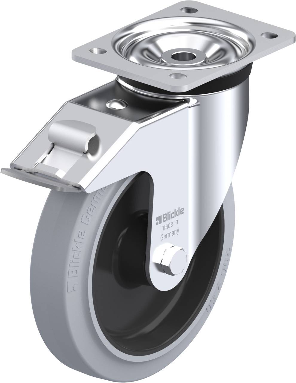 Blickle 851288 LK-POEV 200XR-FI-SG Forgóvillás görgő, rögzítővel KerékØ: 200 mm Teherbírás (max.): 500 kg 1 db