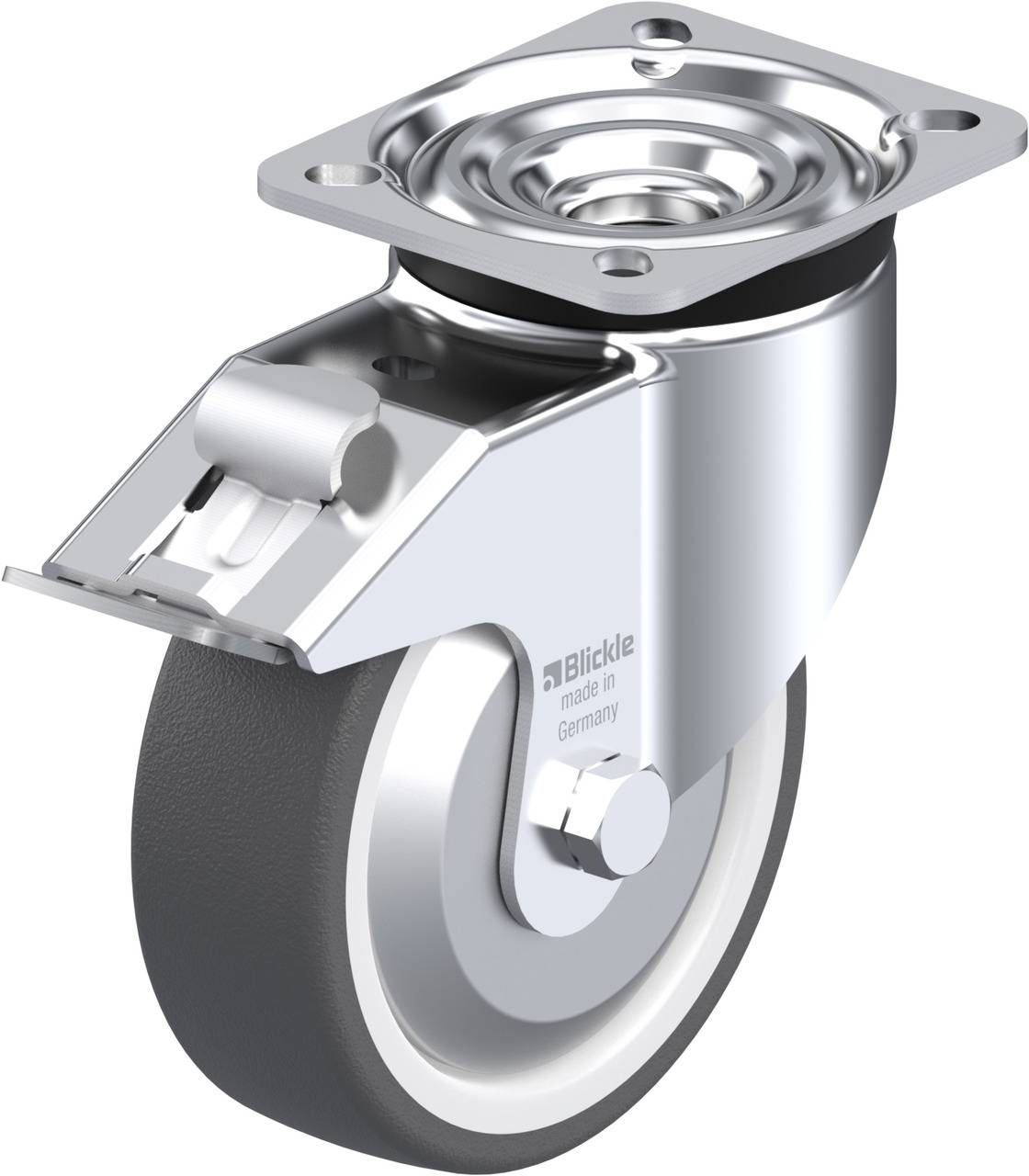 Blickle 750422 LK-POTH 125KA-1-FI-FA Forgóvillás görgő, rögzítővel KerékØ: 125 mm Teherbírás (max.): 350 kg 1 db