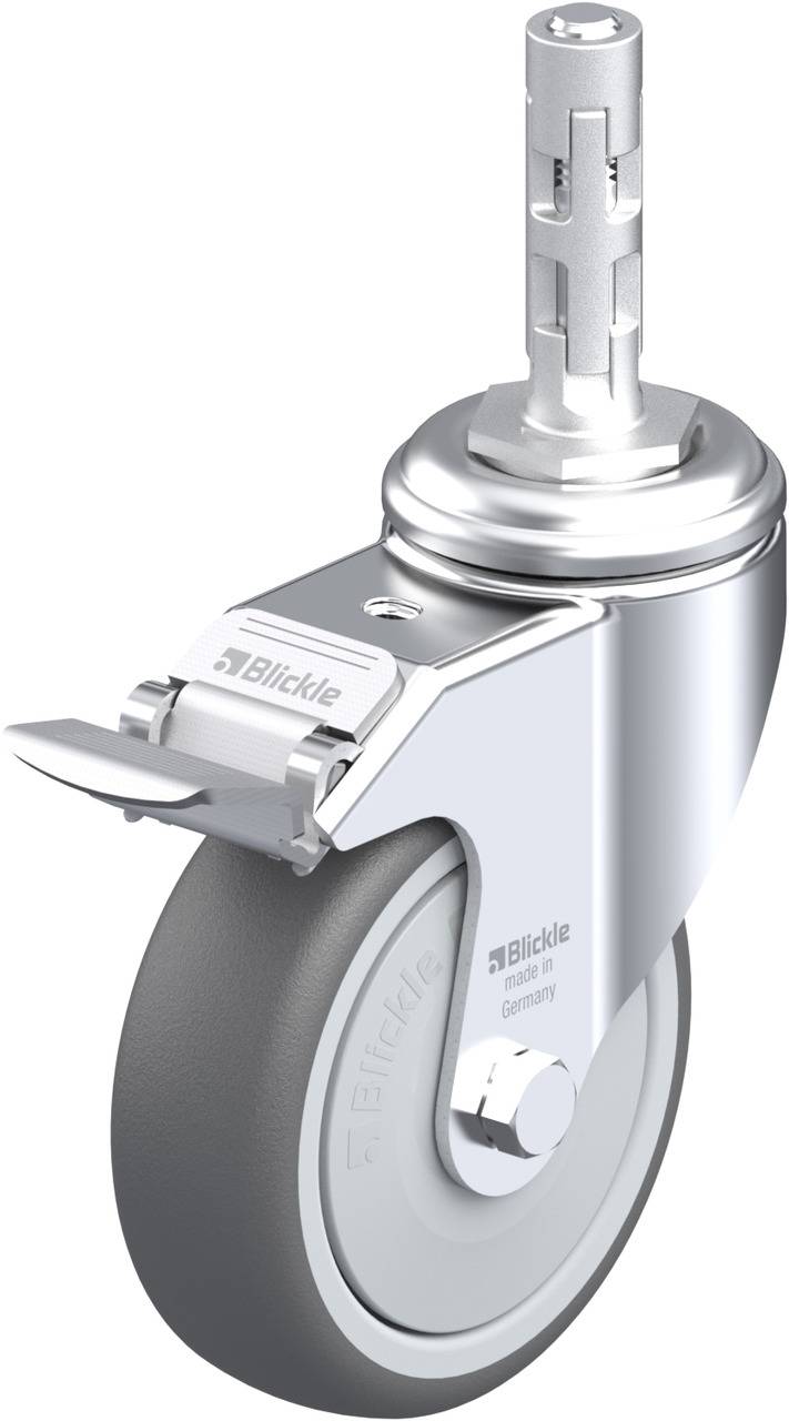 Blickle 848800 LKRA-PATH 101KF-11-FI-E11 Forgóvillás görgő, rögzítővel KerékØ: 100 mm Teherbírás (max.): 120 kg 1 db