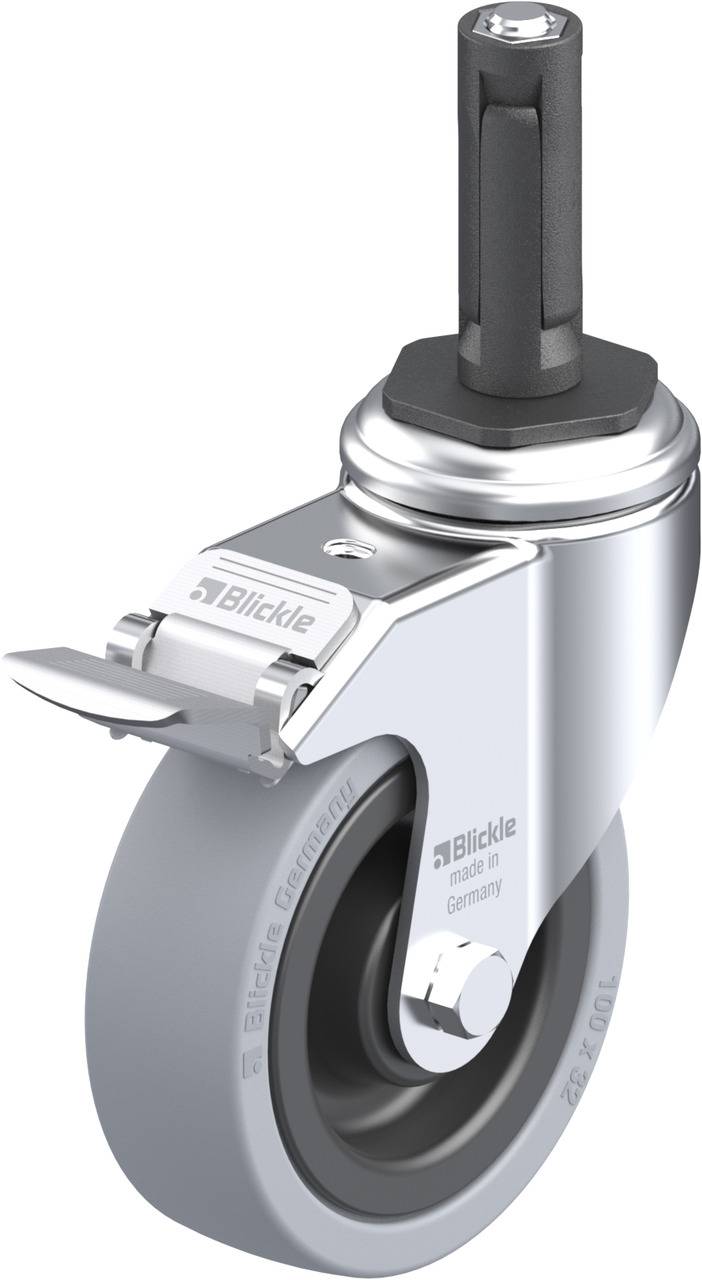 Blickle 762656 LKRA-VPA 101K-11-FI-ER12 Forgóvillás görgő, rögzítővel KerékØ: 100 mm Teherbírás (max.): 110 kg 1 db