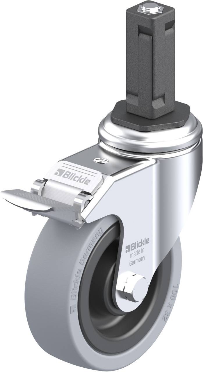 Blickle 848224 LKRA-VPA 101K-11-FI-EV13 Forgóvillás görgő, rögzítővel KerékØ: 100 mm Teherbírás (max.): 110 kg 1 db