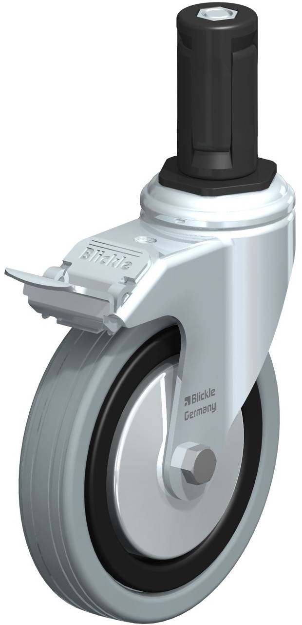 Blickle 848247 LKRA-VPA 125G-11-FI-FA-ER14 Forgóvillás görgő, rögzítővel KerékØ: 125 mm Teherbírás (max.): 100 kg 1 db
