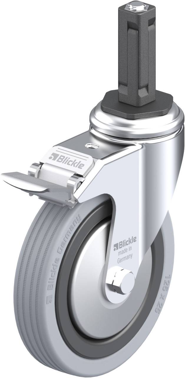 Blickle 848249 LKRA-VPA 125G-11-FI-FA-EV12 Forgóvillás görgő, rögzítővel KerékØ: 125 mm Teherbírás (max.): 100 kg 1 db