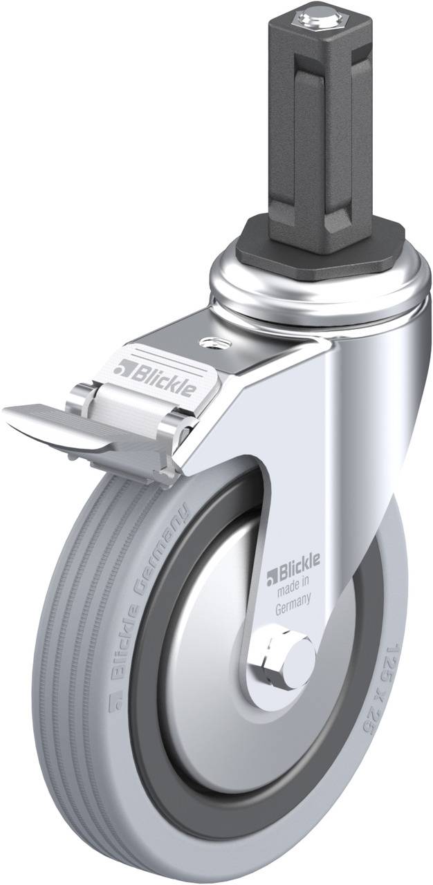 Blickle 848250 LKRA-VPA 125G-11-FI-FA-EV13 Forgóvillás görgő, rögzítővel KerékØ: 125 mm Teherbírás (max.): 100 kg 1 db