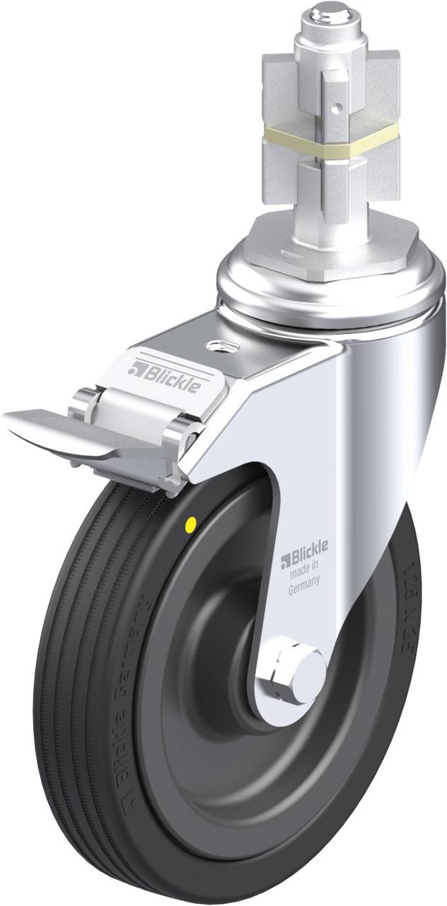 Blickle 750813 LKRA-VPA 125K-11-FI-EL-E15 Forgóvillás görgő, rögzítővel KerékØ: 125 mm Teherbírás (max.): 75 kg 1 db