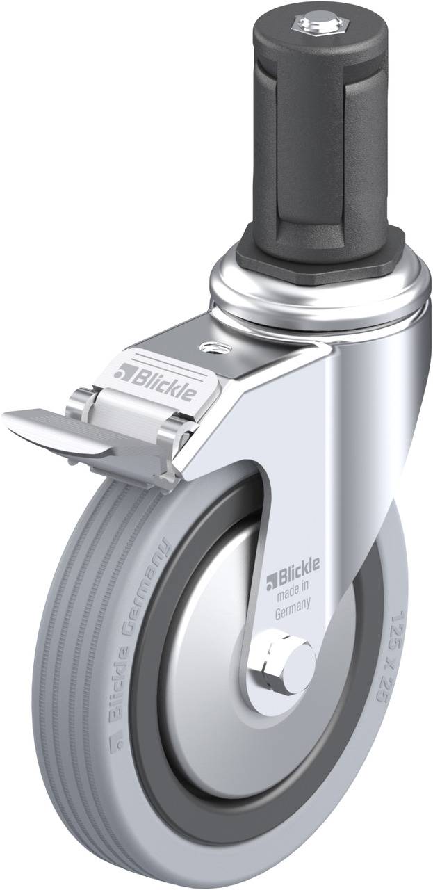 Blickle 848284 LKRA-VPA 125K-11-FI-FA-ER15 Forgóvillás görgő, rögzítővel KerékØ: 125 mm Teherbírás (max.): 100 kg 1 db