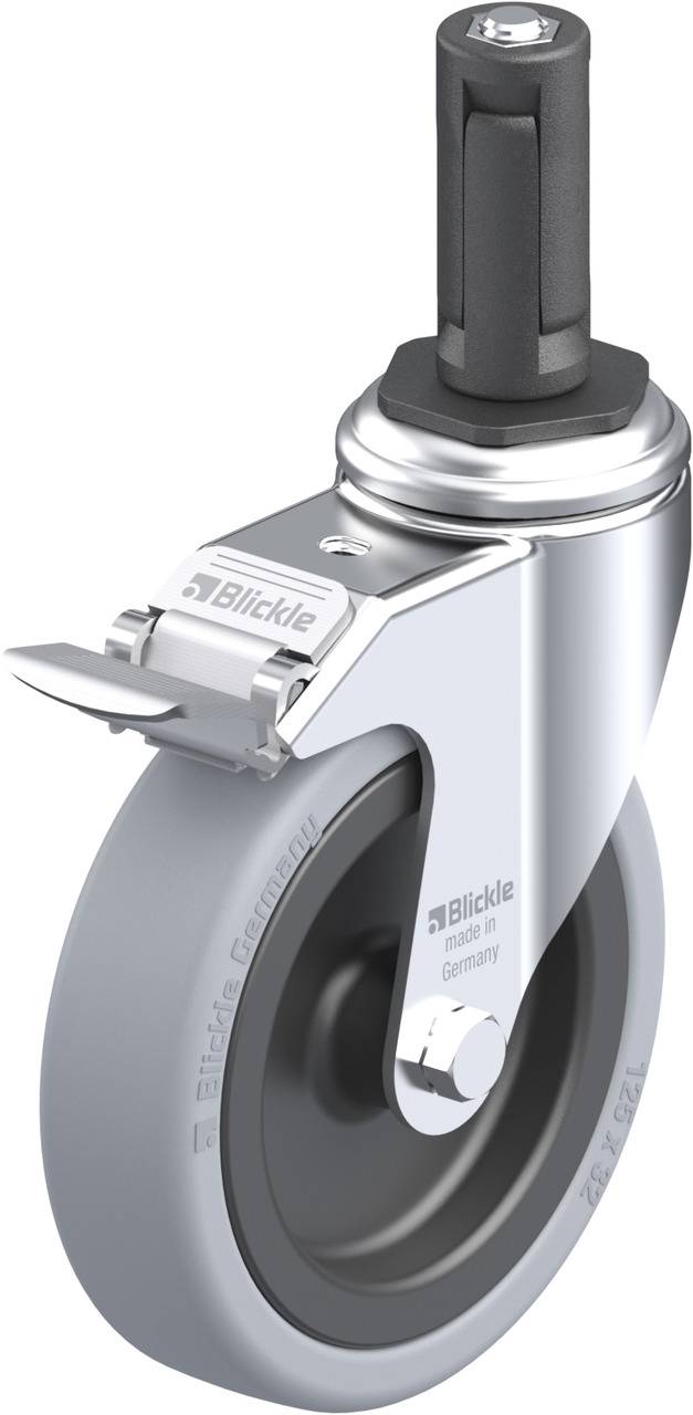 Blickle 848357 LKRA-VPA 126G-11-FI-ER13 Forgóvillás görgő, rögzítővel KerékØ: 125 mm Teherbírás (max.): 120 kg 1 db
