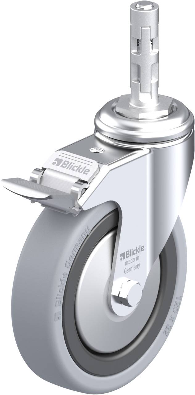 Blickle 750826 LKRA-VPA 126G-11-FI-FA-E11 Forgóvillás görgő, rögzítővel KerékØ: 125 mm Teherbírás (max.): 120 kg 1 db
