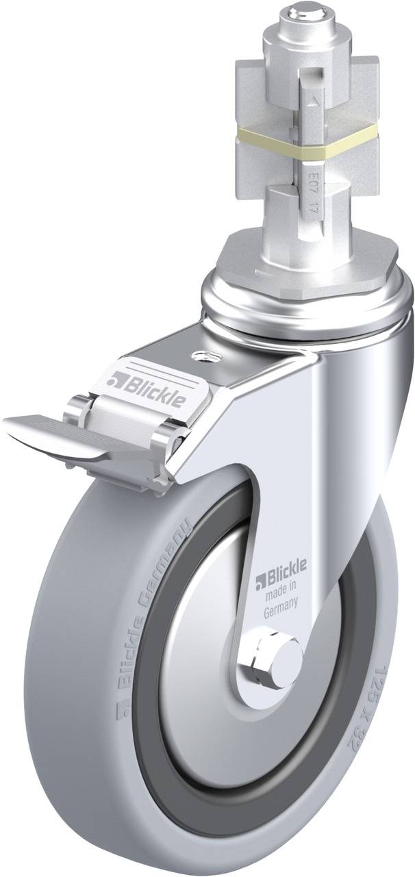 Blickle 750830 LKRA-VPA 126G-11-FI-FA-E17 Forgóvillás görgő, rögzítővel KerékØ: 125 mm Teherbírás (max.): 120 kg 1 db