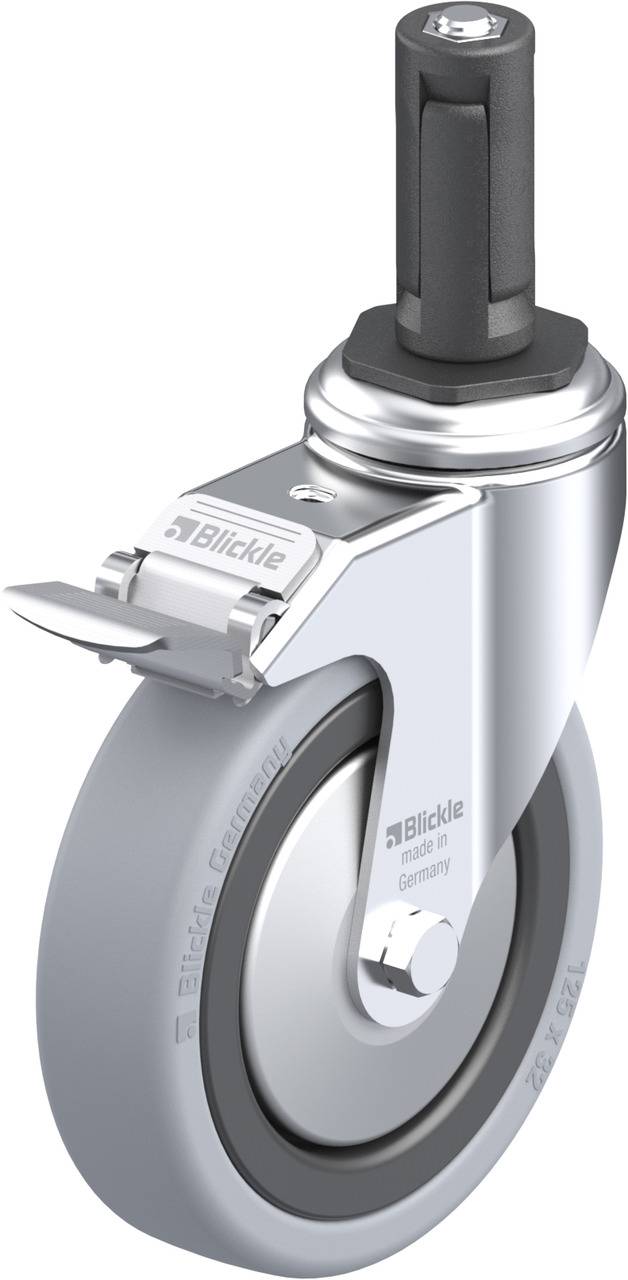 Blickle 848348 LKRA-VPA 126G-11-FI-FA-ER13 Forgóvillás görgő, rögzítővel KerékØ: 125 mm Teherbírás (max.): 120 kg 1 db