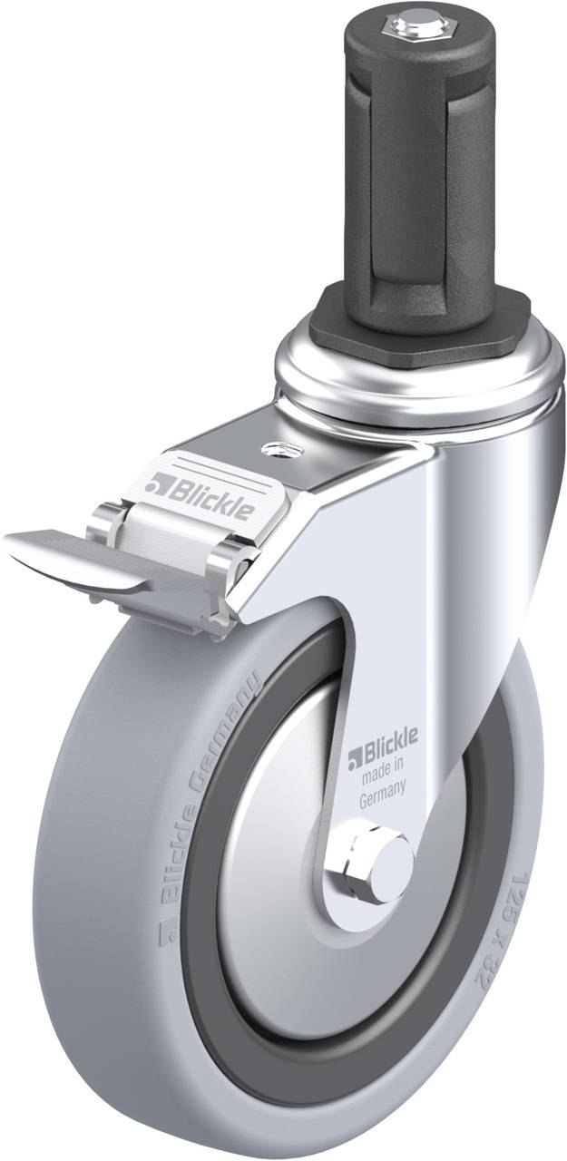 Blickle 848349 LKRA-VPA 126G-11-FI-FA-ER14 Forgóvillás görgő, rögzítővel KerékØ: 125 mm Teherbírás (max.): 120 kg 1 db