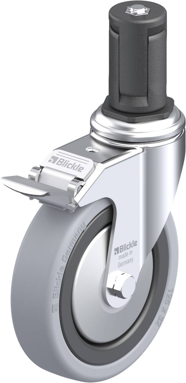 Blickle 848350 LKRA-VPA 126G-11-FI-FA-ER15 Forgóvillás görgő, rögzítővel KerékØ: 125 mm Teherbírás (max.): 120 kg 1 db