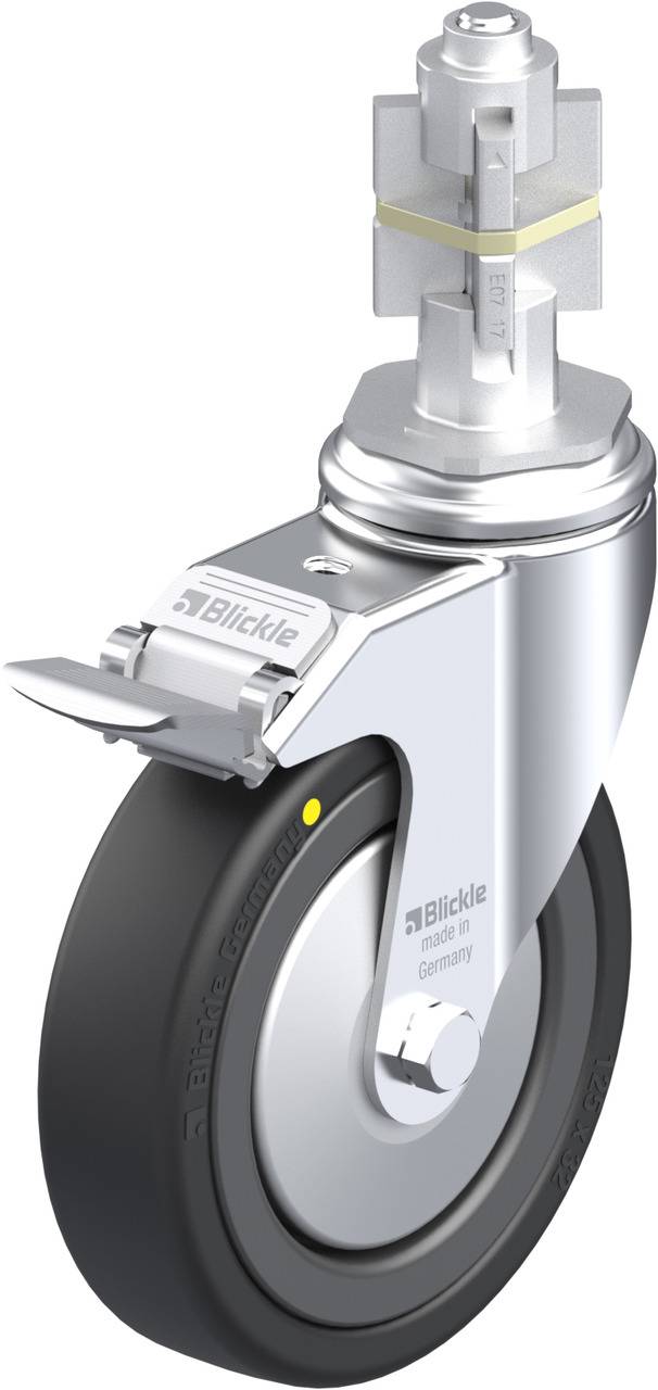 Blickle 750840 LKRA-VPA 126K-11-FI-EL-FA-E17 Forgóvillás görgő, rögzítővel KerékØ: 125 mm Teherbírás (max.): 95 kg 1 db