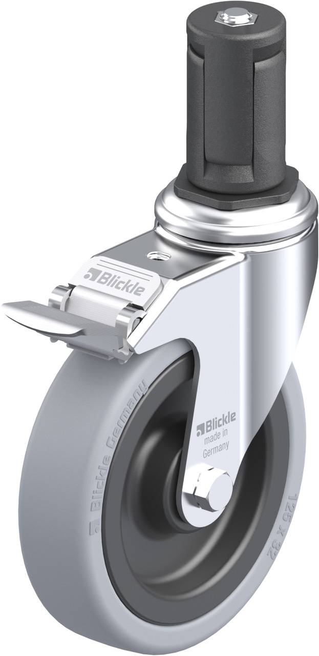 Blickle 848395 LKRA-VPA 126K-11-FI-ER15 Forgóvillás görgő, rögzítővel KerékØ: 125 mm Teherbírás (max.): 120 kg 1 db