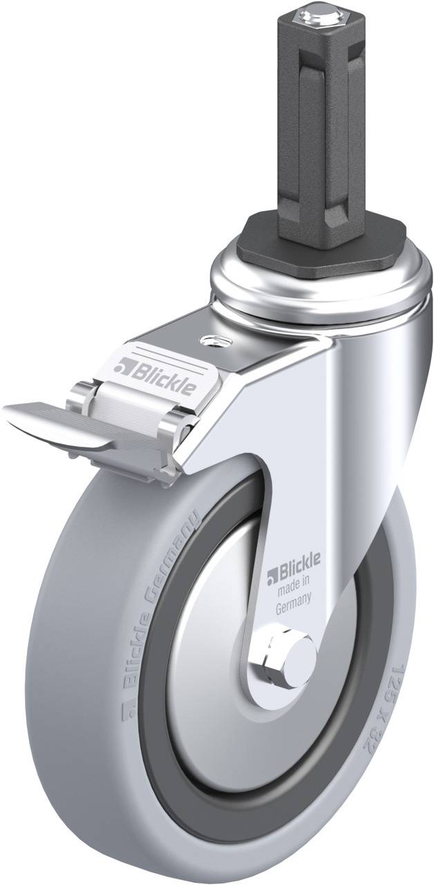 Blickle 848387 LKRA-VPA 126K-11-FI-FA-EV12 Forgóvillás görgő, rögzítővel KerékØ: 125 mm Teherbírás (max.): 120 kg 1 db