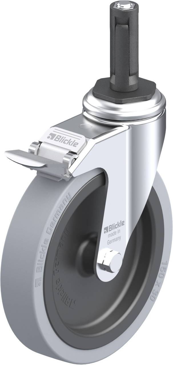Blickle 848428 LKRA-VPA 150G-11-FI-ER12 Forgóvillás görgő, rögzítővel KerékØ: 150 mm Teherbírás (max.): 110 kg 1 db