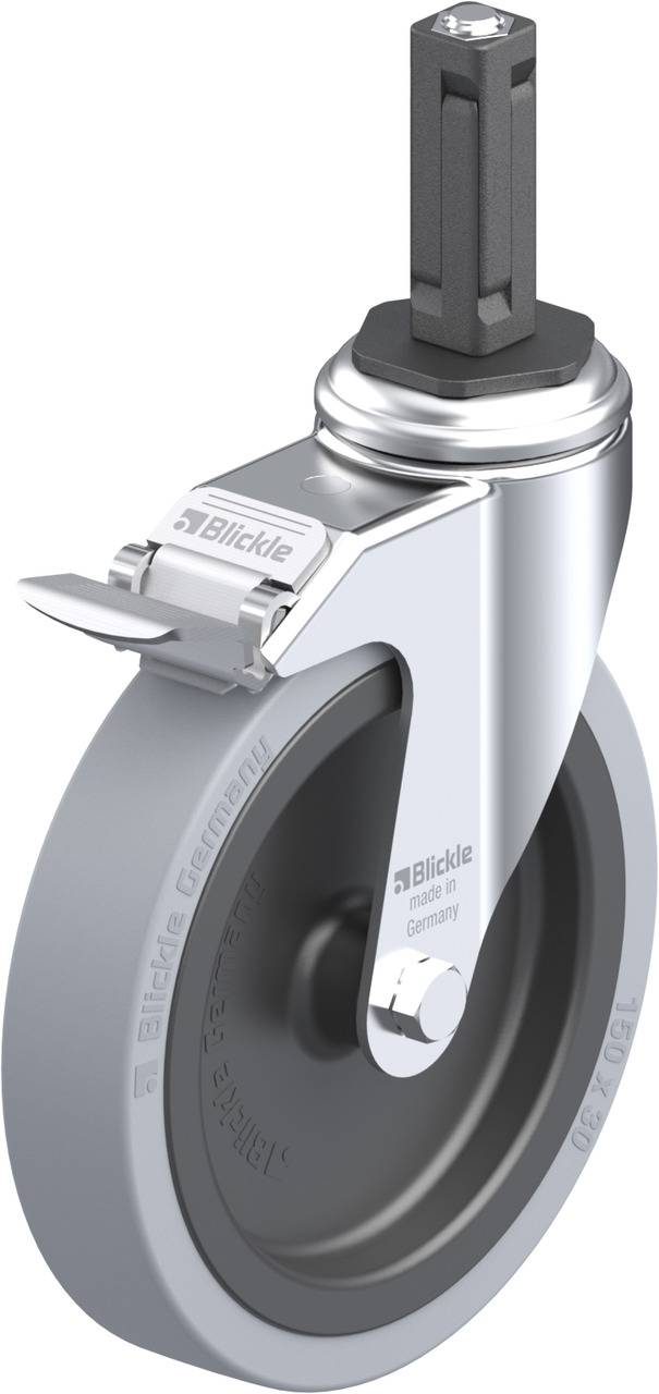 Blickle 848432 LKRA-VPA 150G-11-FI-EV12 Forgóvillás görgő, rögzítővel KerékØ: 150 mm Teherbírás (max.): 110 kg 1 db