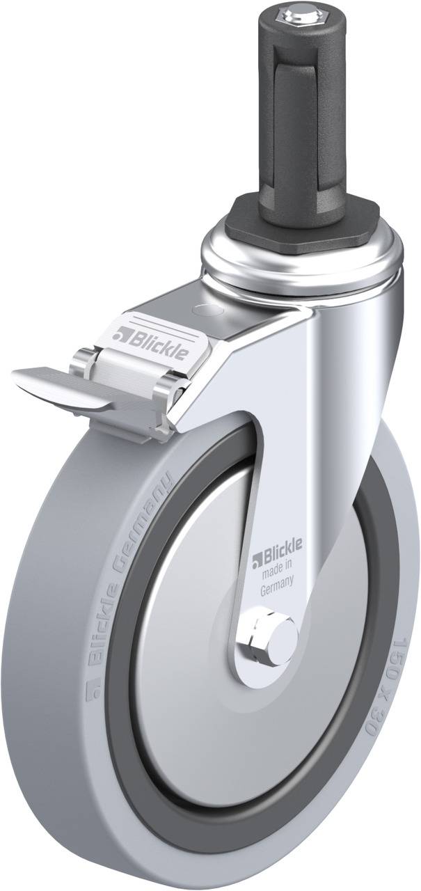Blickle 848420 LKRA-VPA 150G-11-FI-FA-ER13 Forgóvillás görgő, rögzítővel KerékØ: 150 mm Teherbírás (max.): 110 kg 1 db