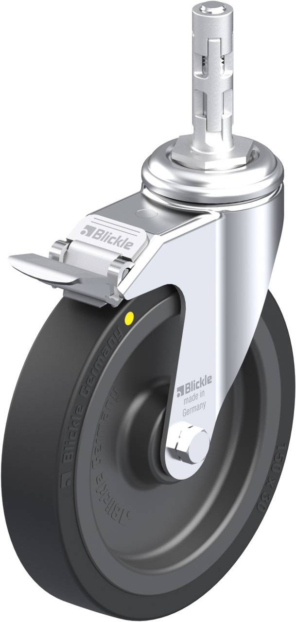 Blickle 750864 LKRA-VPA 150K-11-FI-EL-E11 Forgóvillás görgő, rögzítővel KerékØ: 150 mm Teherbírás (max.): 100 kg 1 db