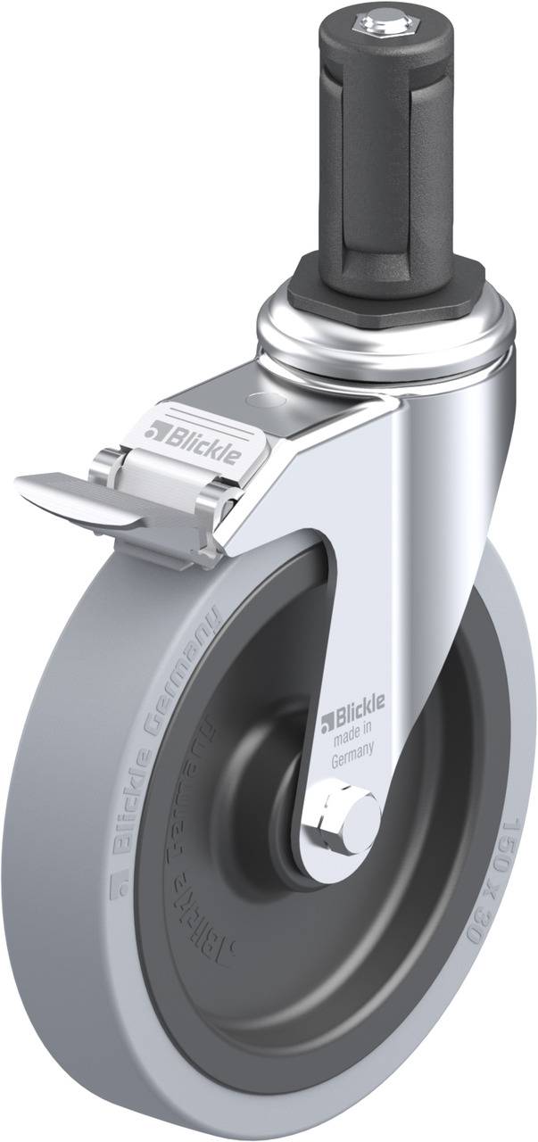 Blickle 848466 LKRA-VPA 150K-11-FI-ER14 Forgóvillás görgő, rögzítővel KerékØ: 150 mm Teherbírás (max.): 110 kg 1 db