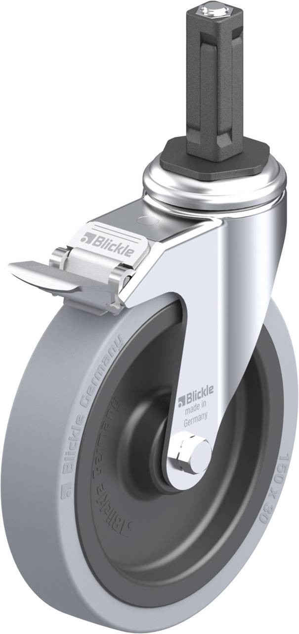Blickle 848468 LKRA-VPA 150K-11-FI-EV12 Forgóvillás görgő, rögzítővel KerékØ: 150 mm Teherbírás (max.): 110 kg 1 db