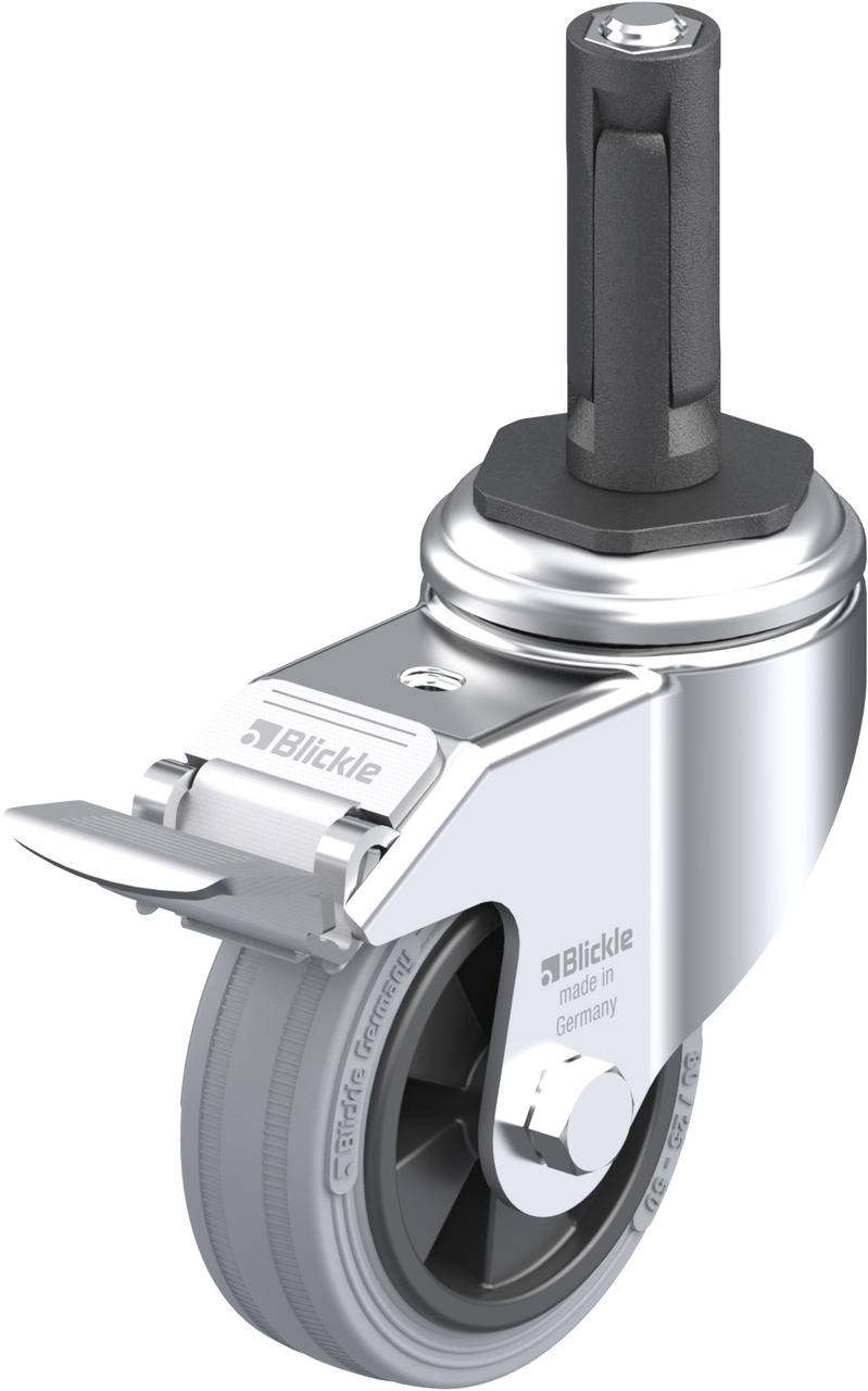 Blickle 848071 LKRA-VPA 80G-11-FI-ER12 Forgóvillás görgő, rögzítővel KerékØ: 80 mm Teherbírás (max.): 80 kg 1 db