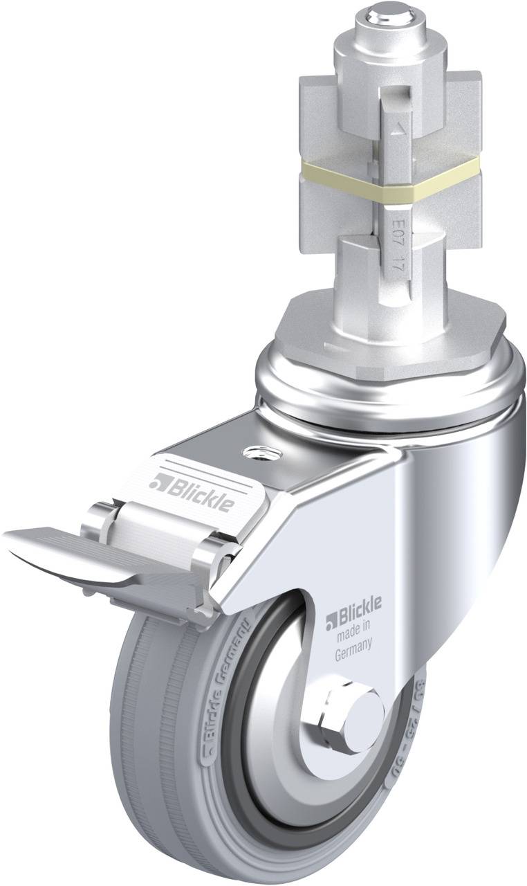 Blickle 750890 LKRA-VPA 80G-11-FI-FA-E17 Forgóvillás görgő, rögzítővel KerékØ: 80 mm Teherbírás (max.): 80 kg 1 db