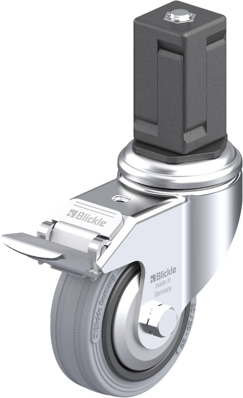 Blickle 848069 LKRA-VPA 80G-11-FI-FA-EV17 Forgóvillás görgő, rögzítővel KerékØ: 80 mm Teherbírás (max.): 80 kg 1 db