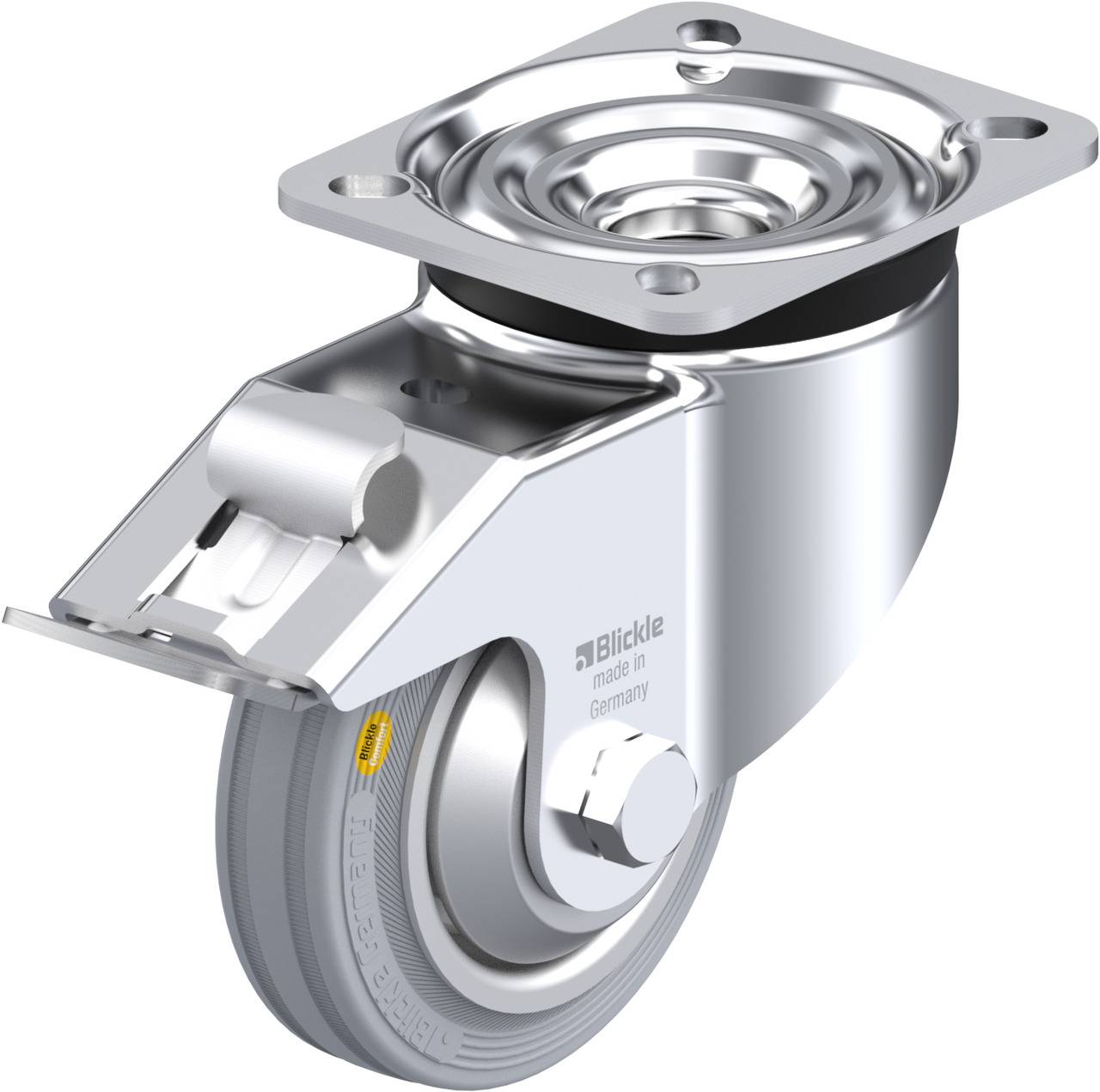 Blickle 750455 LK-RD 100R-1-FI-VLI-FA Forgóvillás görgő, rögzítővel KerékØ: 100 mm Teherbírás (max.): 100 kg 1 db