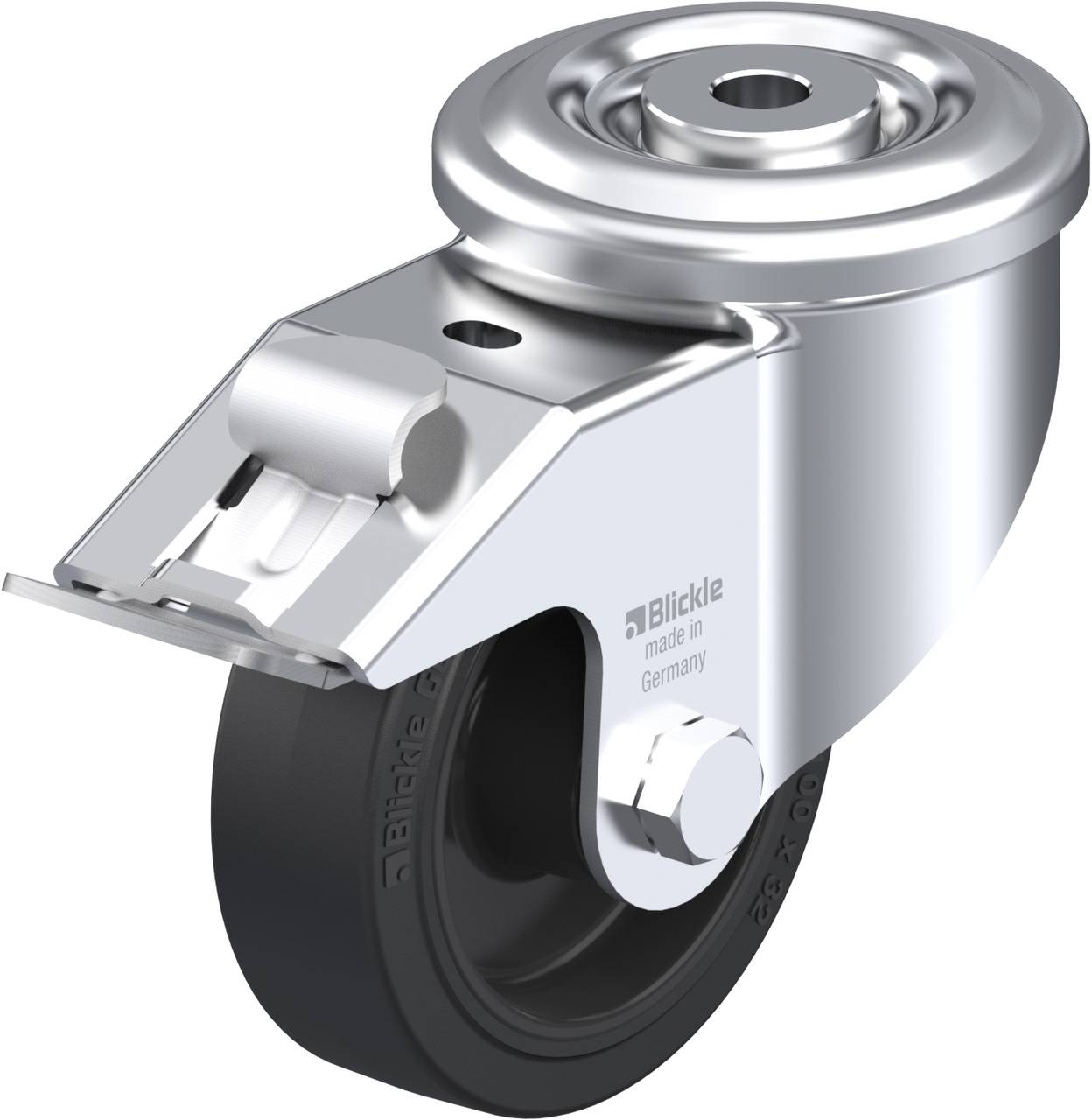 Blickle 851478 LKR-POEV 100XR-FI Forgóvillás görgő, rögzítővel KerékØ: 100 mm Teherbírás (max.): 200 kg 1 db