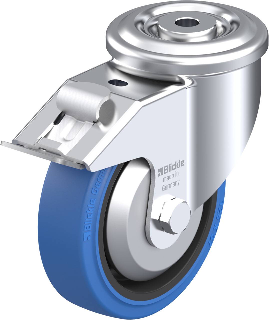 Blickle 851537 LKR-POEV 125KAD-FI-SB-FA Forgóvillás görgő, rögzítővel KerékØ: 125 mm Teherbírás (max.): 250 kg 1 db