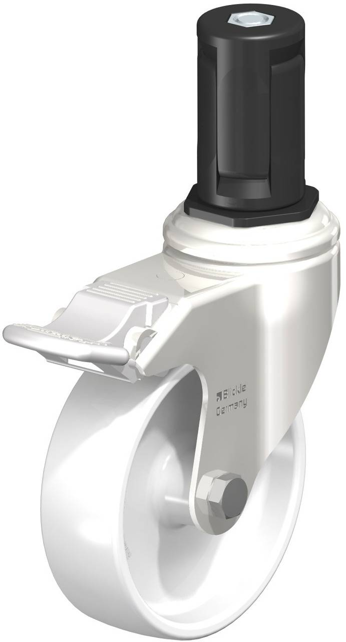 Blickle 853550 LKRXA-PO 101G-11-FI-EXR15 Forgóvillás görgő, rögzítővel KerékØ: 100 mm Teherbírás (max.): 120 kg 1 db