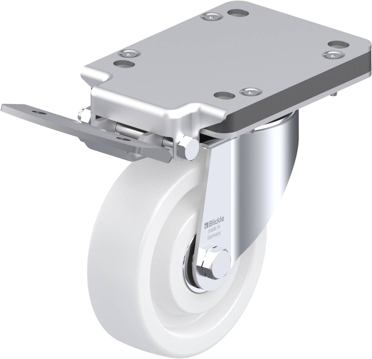 Blickle 679670 LK-SPO 125K-3-IS Forgóvillás görgő, rögzítővel KerékØ: 125 mm Teherbírás (max.): 350 kg 1 db