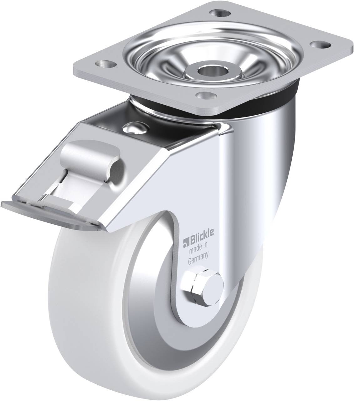 Blickle 750531 LK-SPO 150K-FI-FA Forgóvillás görgő, rögzítővel KerékØ: 150 mm Teherbírás (max.): 600 kg 1 db