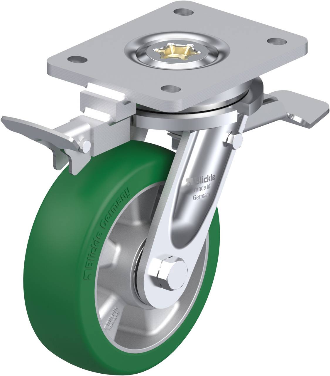 Blickle 852378 LO-ALST 150K-ST-RI4 Forgóvillás görgő, rögzítővel KerékØ: 150 mm Teherbírás (max.): 500 kg 1 db