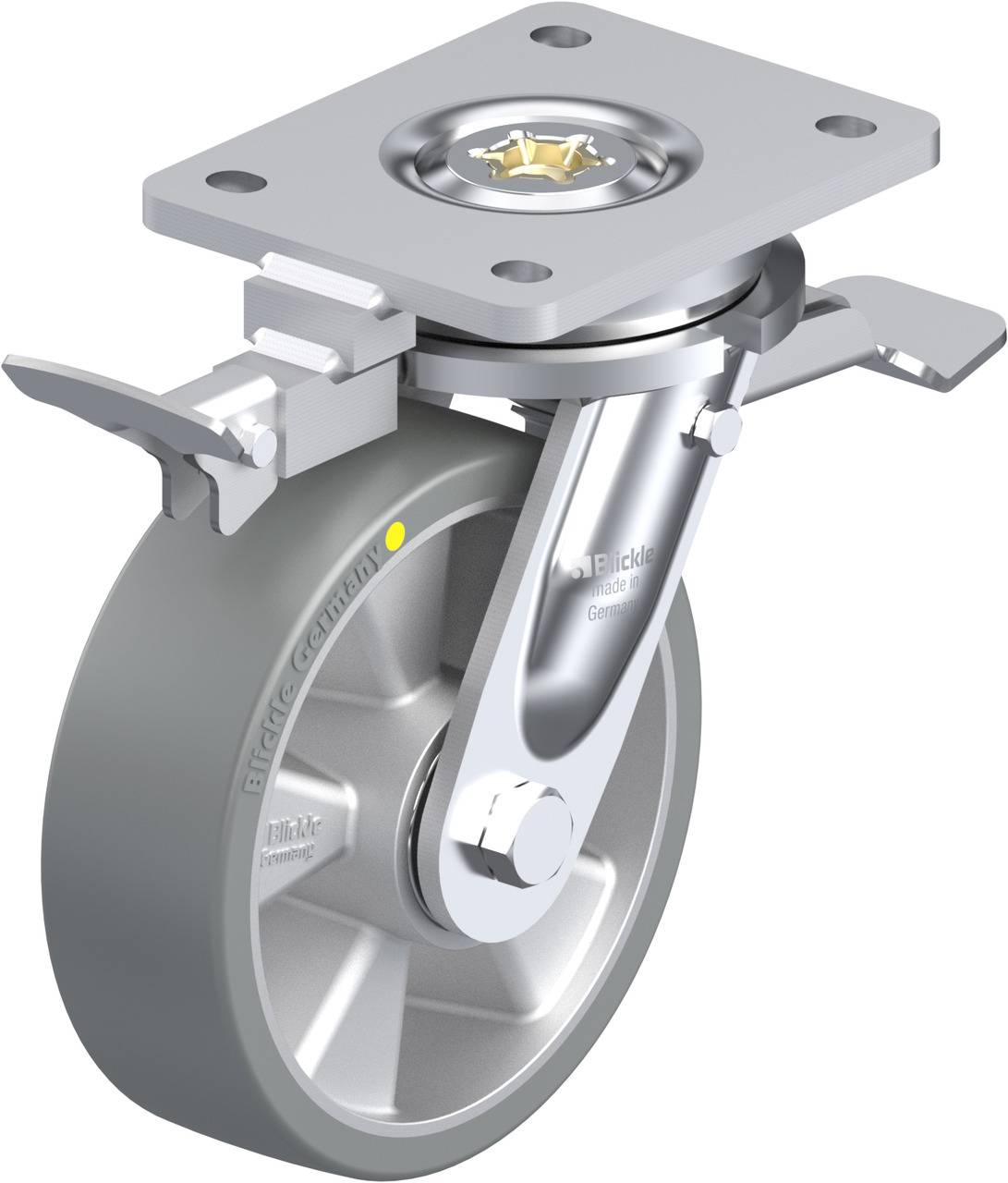 Blickle 852549 LO-ALTH 160K-ST-AS-RI4 Forgóvillás görgő, rögzítővel KerékØ: 160 mm Teherbírás (max.): 750 kg 1 db